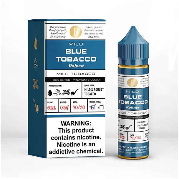 Basix 60ML E-Liquid by Glas Mild Robust Blue Tobacco