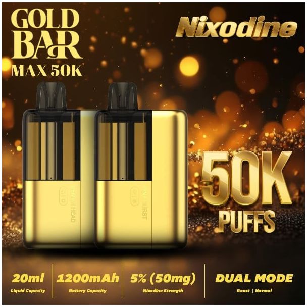 Gold Bar Max Nixodine 50,000 Puffs Disposable Kit