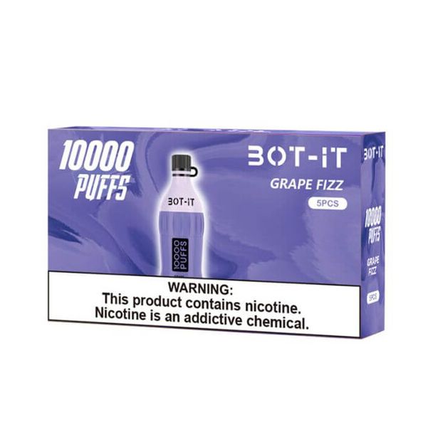 Best Deal BOT-IT 10000 Puffs Disposable 5 Pack - Grape Fizz