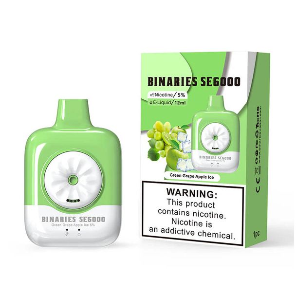 Best Deal HorizonTech Binaries Cabin SE6000 Puffs Disposable - Green Grape Apple Ice