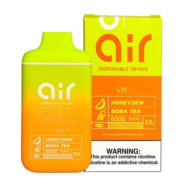 Honeydew Boba Tea Vibez Air 6000 Puff Disposable 