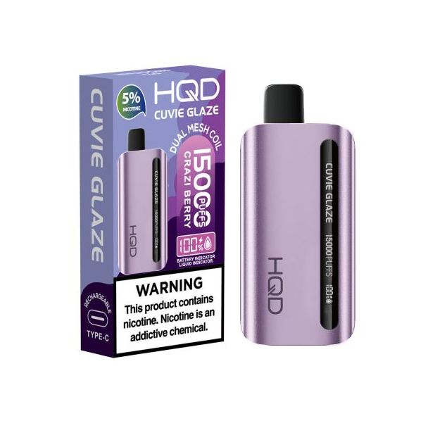 HQD Cuvie Glaze 15,000 Puffs Disposable - Crazi Berry