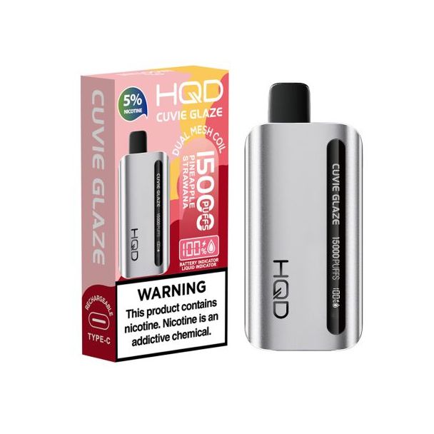 HQD Cuvie Glaze 15,000 Puffs Disposable - Pineapple Strawana