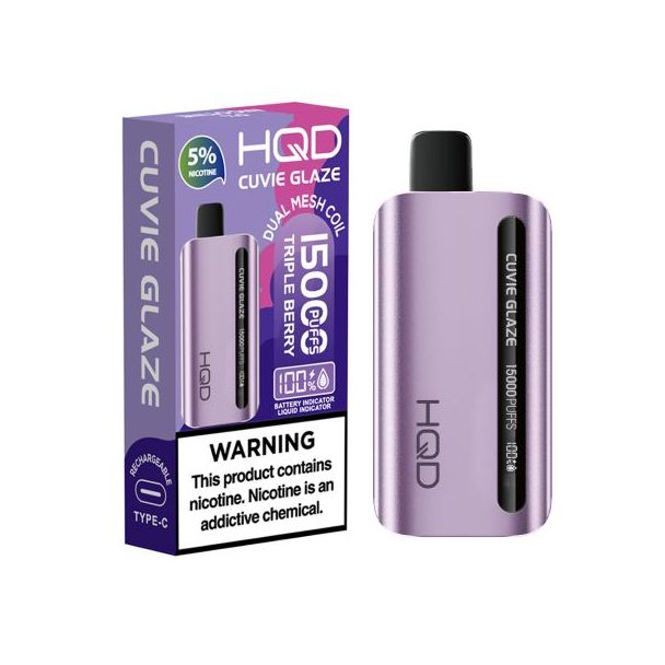 HQD Cuvie Glaze 15,000 Puffs Disposable - Triple Berry