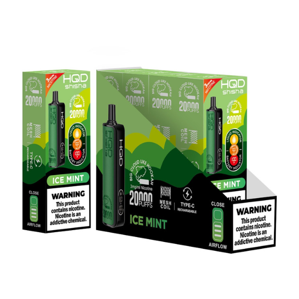 Best Deal HQD Shisha 20,000 Puff Disposable Vape - Ice Mint