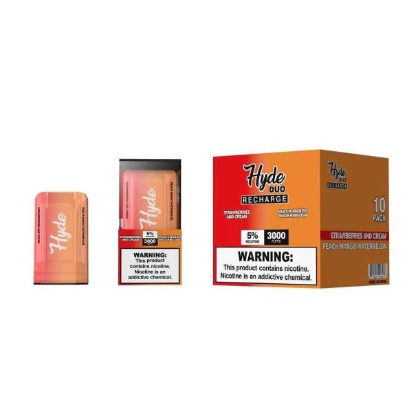 Strawberries And Cream & Peach Mango Watermelon Hyde Duo Recharge Disposable 10 Pack