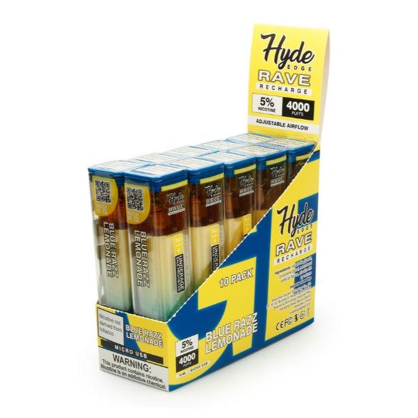 Blue Razz Lemonade Hyde Edge RAVE Disposable 10-Pack Ejuices Wholesale Deal!