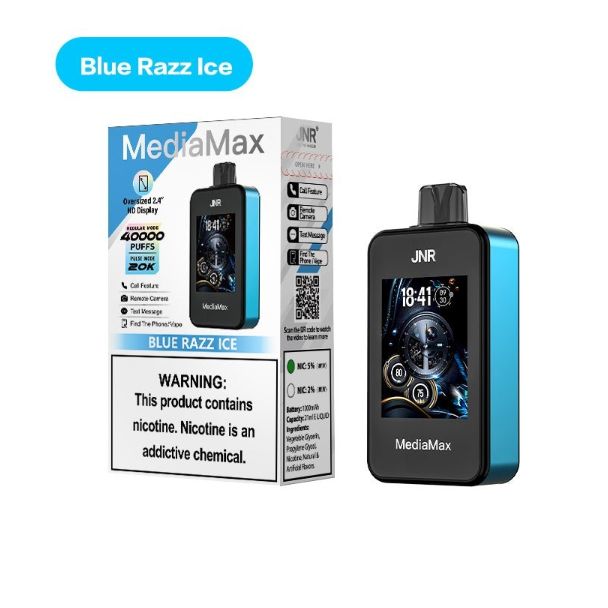 JNR Media Max 40,000 Puffs Disposable Vape Blue Razz Ice