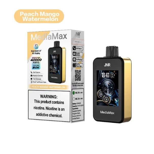 JNR Media Max 40,000 Puffs Disposable Vape Peach Mango Watermelon