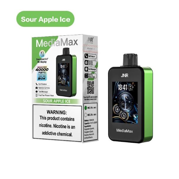 JNR Media Max 40,000 Puffs Disposable Vape Sour Apple Ice