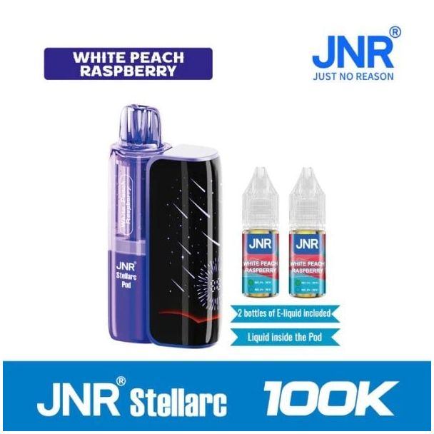 JNR Stellarc 100,000 Puffs Disposable Kit White Peach Raspberry