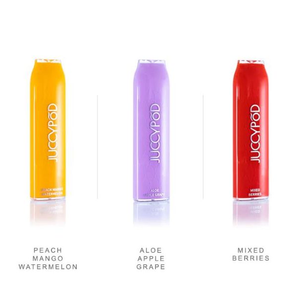 Peach Mango Watermelon, Aloe Apple Grape & Mixed Berries JuccyPod M1 1500 Puffs Disposable 10-Pack Bulk Price!