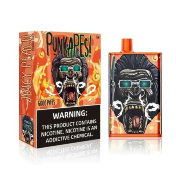 Best Deal PunkApes 6000 Puffs Disposable - Juicy Peach