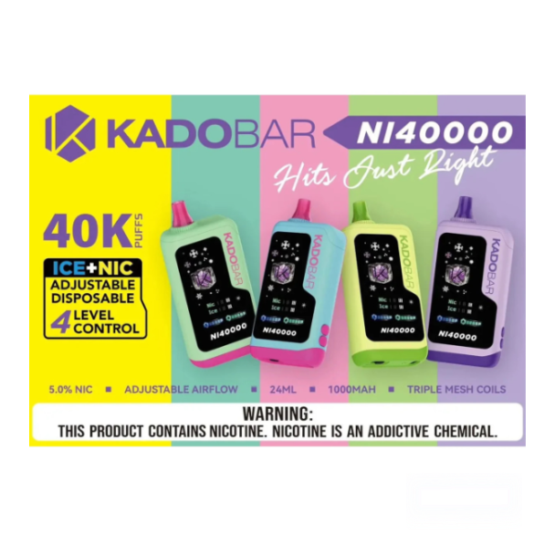 Best Deal KadoBar NI40000 Ice + Nicotine Control Disposable Vape 24mL 5 Pack 