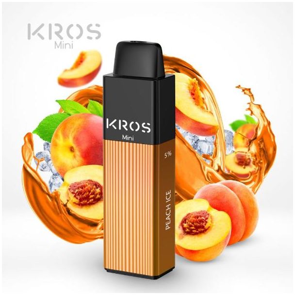 Peach Ice KROS Mini 4000 Puffs Disposable 6-Pack Ejuices Wholesale Deal!