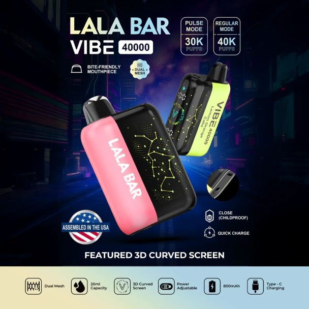 LaLa Bar Vibe 40,000 Puffs Disposable