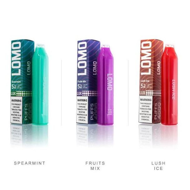 Spearmint, Fruit Mix & Lush Ice LOMO LUX TFN 4000 Puffs Disposable 10-Pack Bulk Deal!