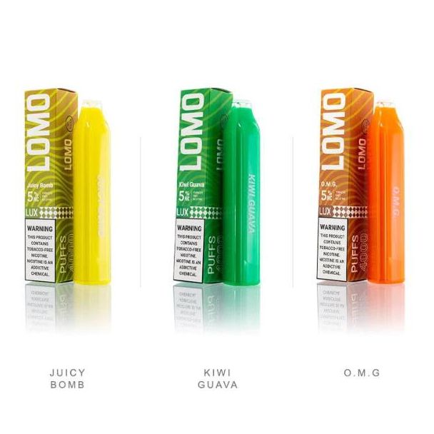 Juicy Bomb, Kiwi Guava & OMG LOMO LUX TFN 4000 Puffs Disposable 10-Pack Bulk Deal!
