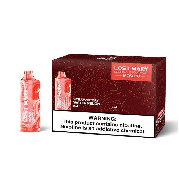 Lost Mary Mo5000 5000 Puffs Single and 5 Pack Box Flavor Strawberry Watermelon Ice