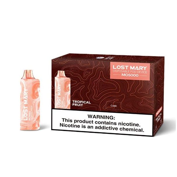 Lost Mary Mo5000 5000 Puffs Single and 5 Pack Box Flavor Tropical Fruit