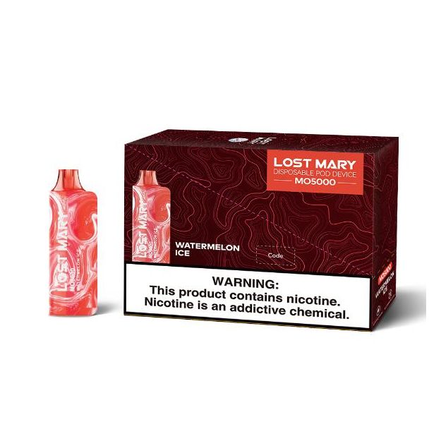 Lost Mary Mo5000 5000 Puffs Single and 5 Pack Box Flavor Watermelon Ice