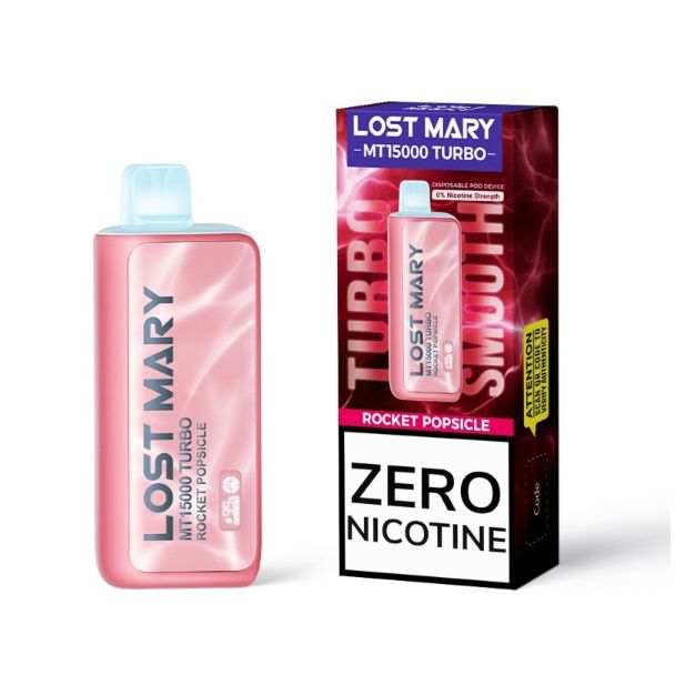 Lost Mary MT15000 Turbo Zero Nicotine Disposable Vape Rocket Popsicle