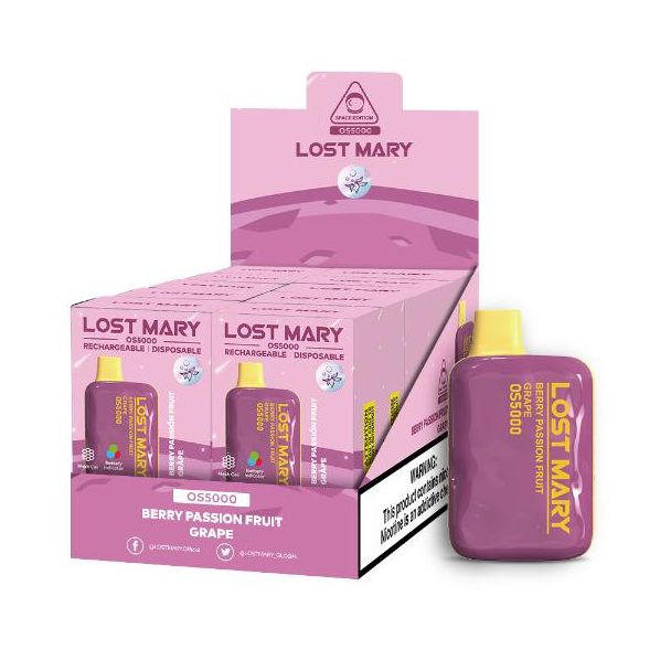 Lost Mary OS5000 Flavors 10 Pack Berry Passion Fruit Grape