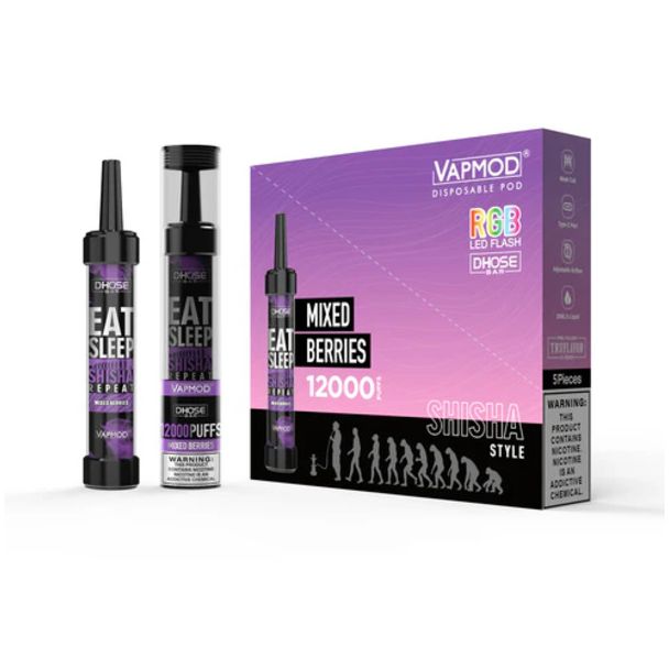 Best Deal VapMod DHose Bar QD71 12000 Puffs Rechargeable Disposable - Mixed Berries