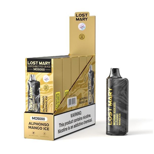 Lost Mary Black Gold Edition Mo5000 5 Pack Flavors  Alphonso Mango Ice