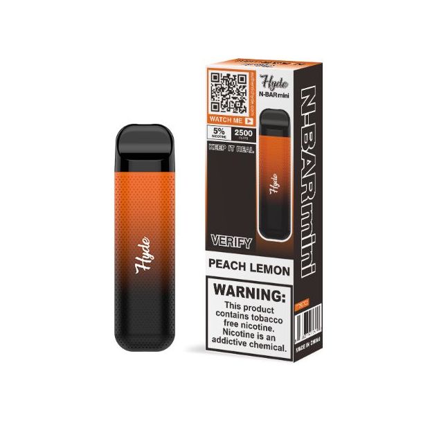Peach Lemon Hyde N-Bar Mini 2500 Puffs Disposable 10-Pack