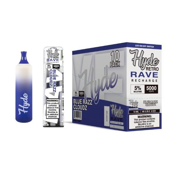 Blue Razz Cloudz Hyde Retro RAVE Single Disposable
