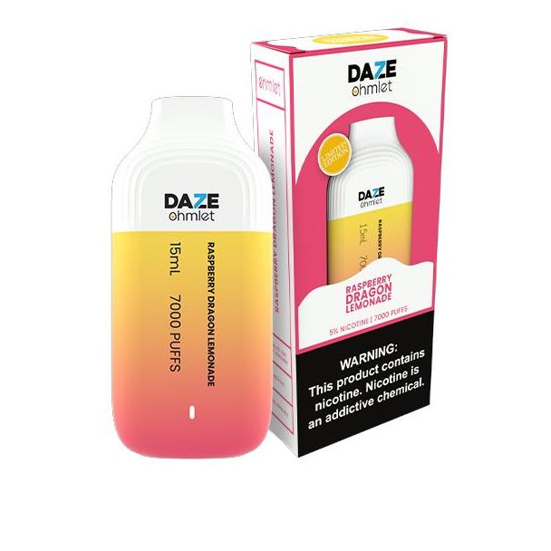 Daze 15mL 7000 Puffs  Raspberry Dragon Lemonade