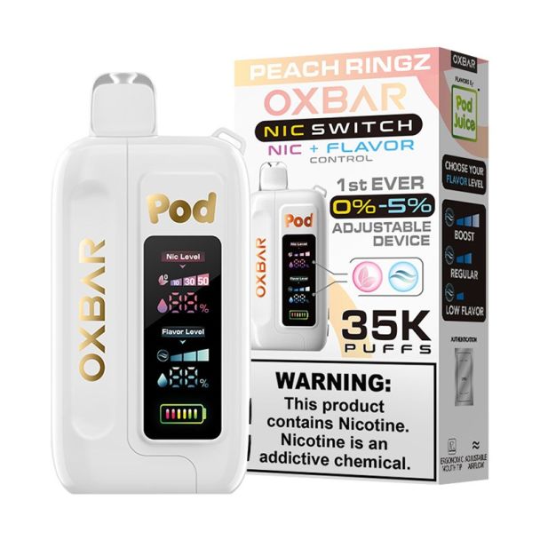 OXBAR Pod Juice NIC Switch 35,000 Puff Disposable Peach Ringz