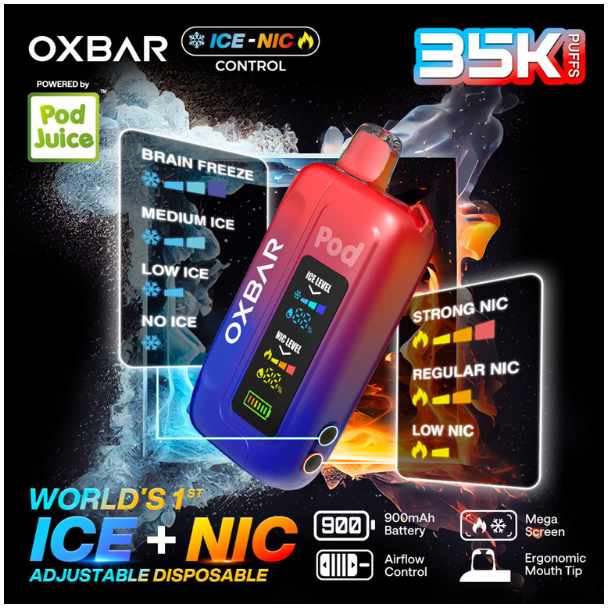 OXBAR x Pod Juice ICE-NIC Control 35,000 Puffs Disposable Best Deal