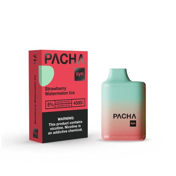 Strawberry Watermelon Ice Pachamama Syn 4500 Puffs Disposable 10-Pack Bulk Deals!