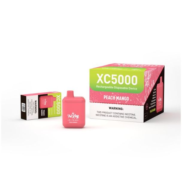 Peach Mango Pod King x Elf Bar XC5000 Disposable 10-Pack Ejuices Wholesale Best Price!
