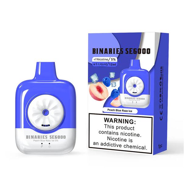 Best Deal HorizonTech Binaries Cabin SE6000 Puffs Disposable - Peach Blue Razz Ice