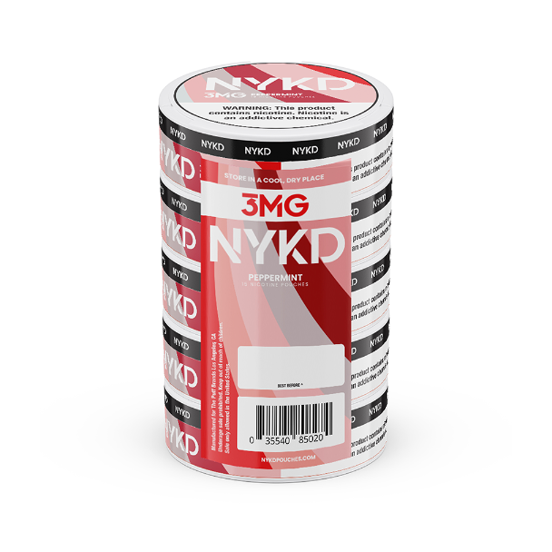 Best Deal NYKD Nicotine Pouches 20ct Can (5 Pack) - Peppermint 3mg