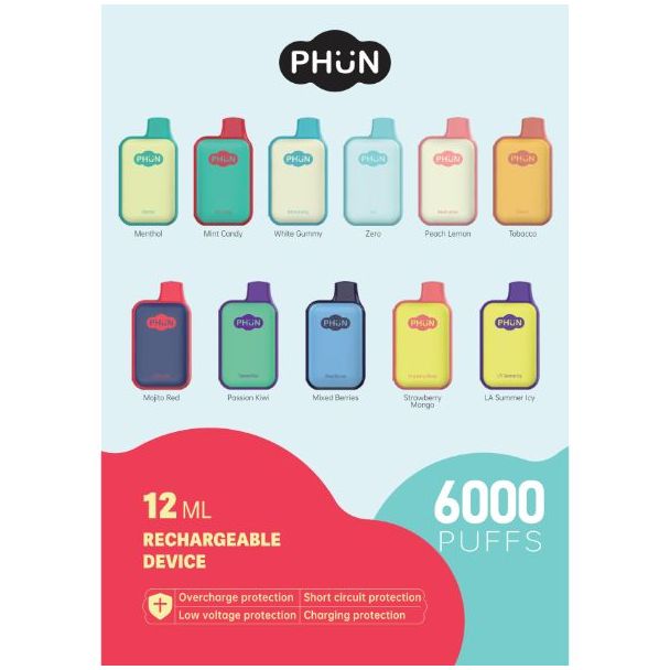Phun Box 6000 Puffs Disposable Vapes Best Prices For Variety Of Flavors