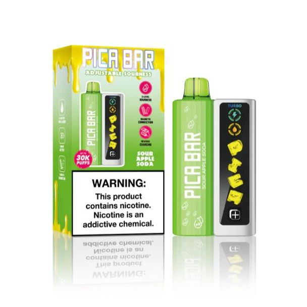 PICA BAR Tuning Adjustable Coolness 30,000 Puffs Disposable Kit Sour Apple Soda