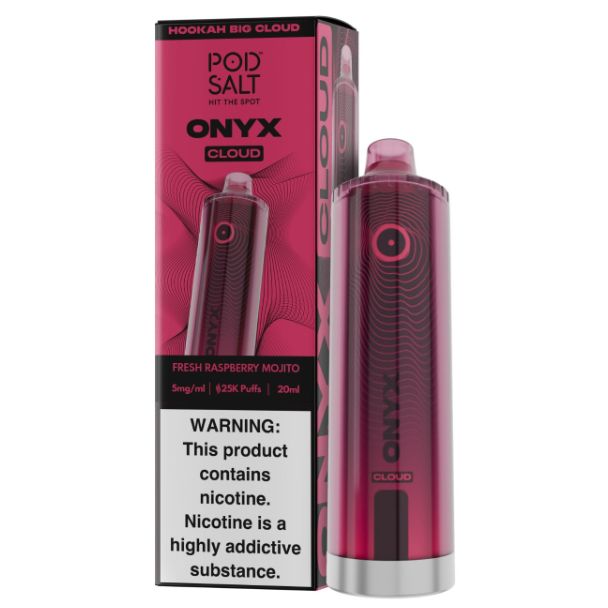 Pod Salt Onyx 25,000 Puffs Disposable Fresh Raspberry Mojito