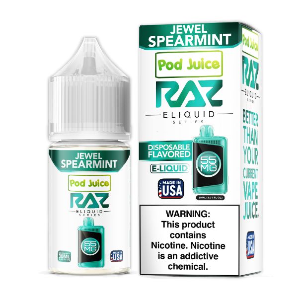 Pod Juice + RAZ Disposables Collab Salt E-Liquid 30mL Jewel Spearmint