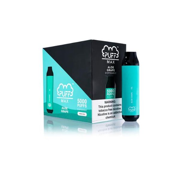 Aloe Grape Puff Bar Max 5000 Puffs Disposable 10-Pack Bulk Price!