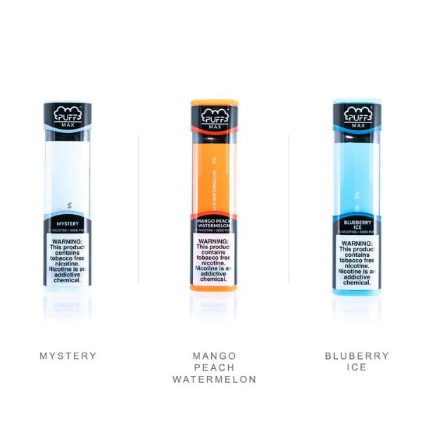 Mystery, Mango Peach Watermelon & BLueberry Ice Puff Bar Max 5000 Puffs Disposable 10-Pack Bulk Price!