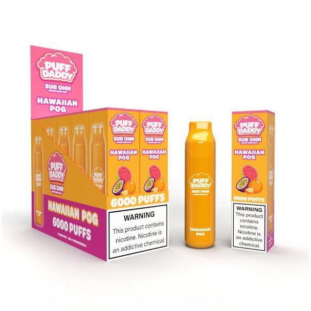 Hawaiian POG Puff Daddy 6000 Puffs Disposable 10-Pack Bulk Deal!