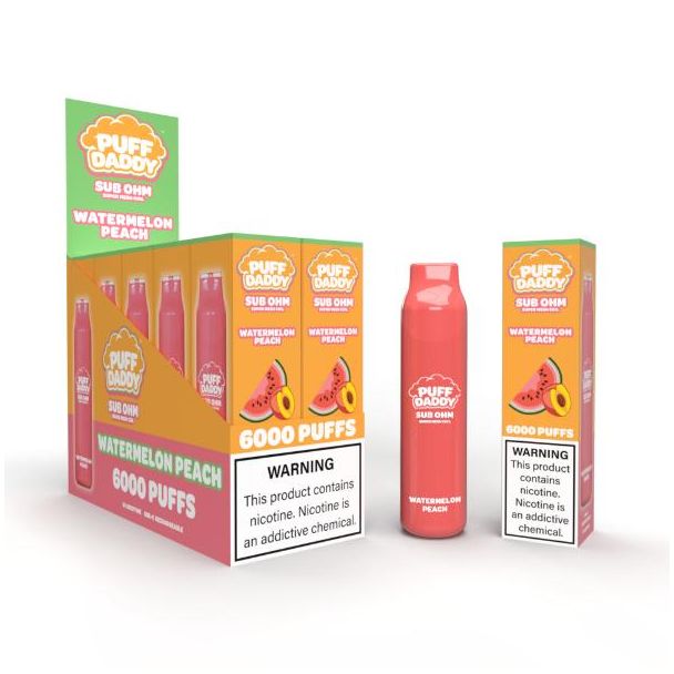 Watermelon Peach Puff Daddy 6000 Puffs Disposable 10-Pack Bulk Deal!
