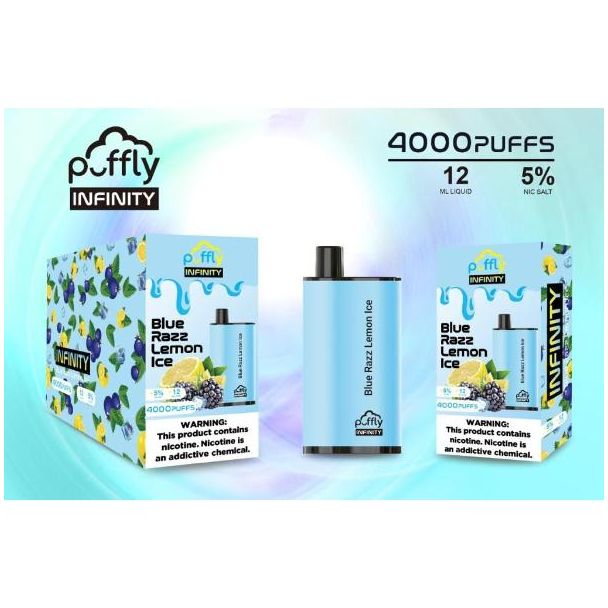 Blue Razz Lemon Ice Puffly Infinity 4000 Puffs Disposable 5-Pack Bulk Deal!
