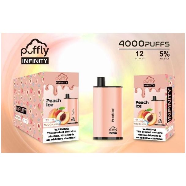 Peach Ice Puffly Infinity 4000 Puffs Disposable 5-Pack Bulk Deal!