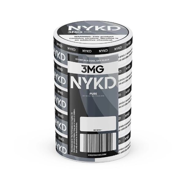 Best Deal NYKD Nicotine Pouches 20ct Can (5 Pack) - Pure 3mg