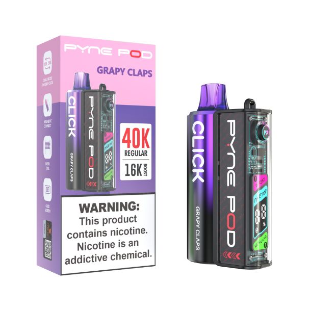 Pyne Pod Click 40,000 Puffs Disposable Grapy Claps